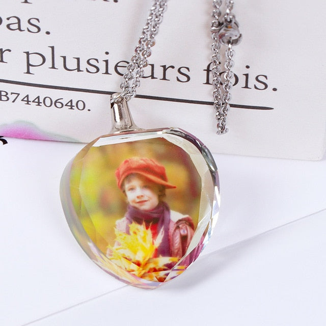 personalized photo crystal glass keychain