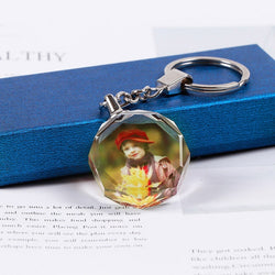 personalized photo crystal glass keychain